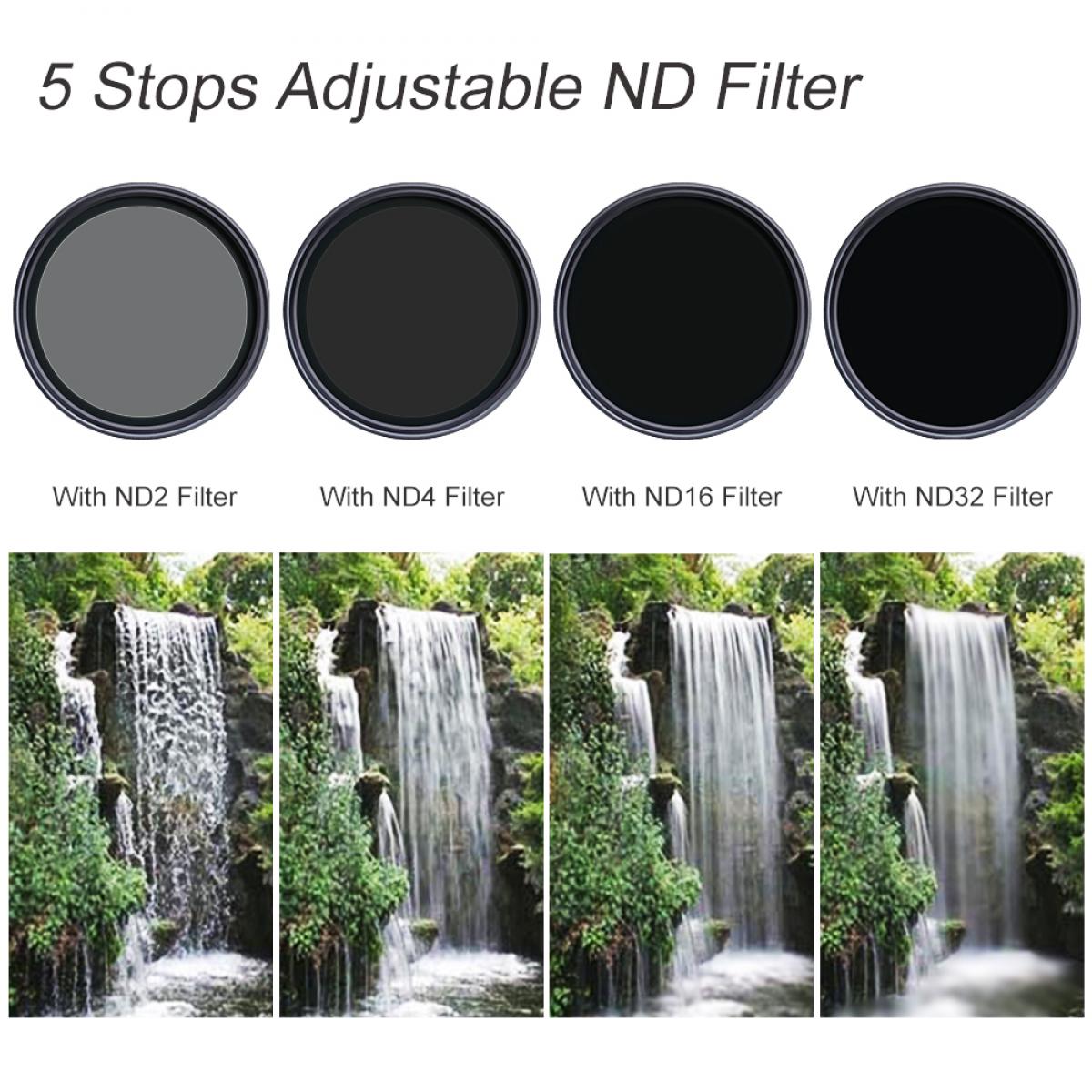 K&F Concept ND2-32 Variable Neutral Density ND Filter Nano-X Coated 52mm